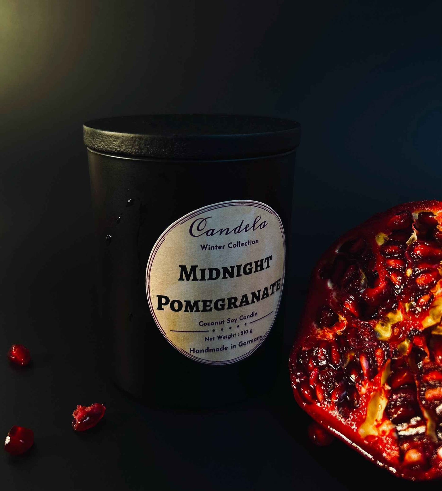 Midnight Pomegranate Duftkerze – Black Pomegranate Duft, handgemacht, veganes Wachs, für Schlafzimmer, romantische Abende oder als Geschenk